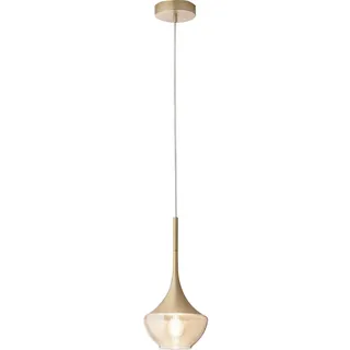 Fabas Luce Pendelleuchte , Messingfarben , Metall, Glas , 200 cm , ISO 9001 , höhenverstellbar , Lampen & Leuchten, Leuchtenserien