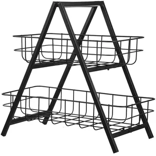 Butlers Etagere (2er Set) Grid , Schwarz , Metall , 33 cm , Geschirr, Tischkultur & Serviergeschirr, Etageren