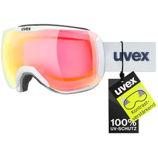 Uvex downhill 2100 CV - kontrastverstärkende Skibrille mit schmalem Rahmen und extra weitem Sichtfeld für Damen und Herren - white/red-purple - one size