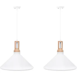 KONSIMO 2er Set skandinavische Hängelampen "TRIAN", Weiß, Metall - Weiß
