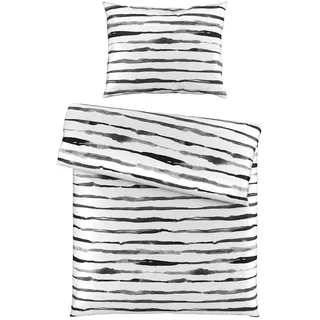 Esposa Bettwäsche , Schwarz, Weiß , Textil , Streifen , 140x200 cm , pflegeleicht, atmungsaktiv, schadstoffgeprüft , Heimtextilien, Bettwäsche & Leintücher, Bettwäsche