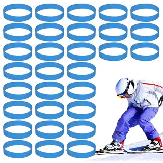 Tokaneit Snowboard Bremsgurtbindung 30 Stück Blau Snowboardbindungsgummi,Universelle Snowboardbindungen,Skizubehör,Elastischer Gummiring,Gummi Befestigungsband,Feste Skibremsen Unisex