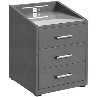ed exciting design Nachtschrank Moon 47 x 46 x 61 cm Grau