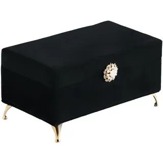 home&you Schmuckkästchen Marvesta , Schwarz , Textil , 14x11x21.5 cm , Ordnen & Aufbewahren, Schmuckaufbewahrung