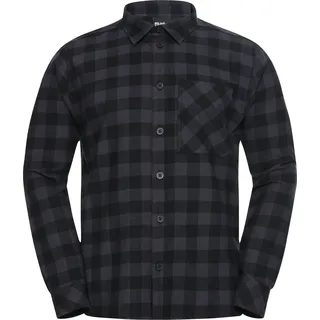 Jack Wolfskin Flanellhemd kariert Schwarz M