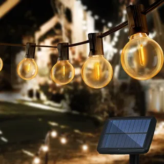 eisaro Solar Lichterkette Aussen,30 LED 20 M Lichterkette Außen Solar IP65 Wetterfest Warmweiß,4 Modus Solarlichterkette für Oudtoor Deko für Gärten, Party, Balkon, Hochzeit