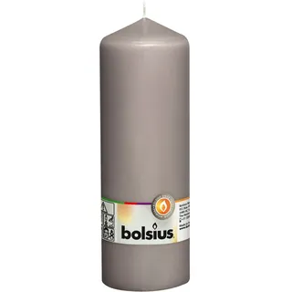 Bolsius Stumpenkerze 200/68 mm Warmes Grau