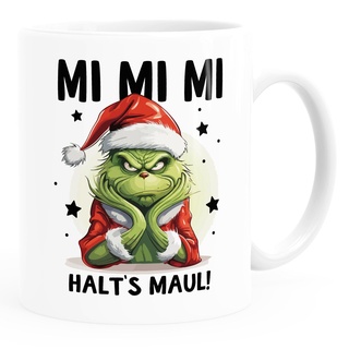 MoonWorks® Grinch Tasse Anti Weihnachten Spruch Ironie Sarkasmus lustige Weihnachtsbecher Geschenke für Weihnachtsmuffel Spruch 1 weiß standard