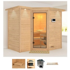 Bild Sauna »Sanna 2«, (Set), 9-kW-Ofen mit externer Steuerung beige