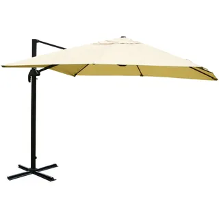 Mendler Luxus-Ampelschirm N22 430 x 430 cm creme ohne Ständer drehbar