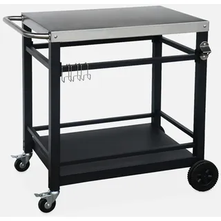 sweeek - Outdoor-Servierwagen zum Grillen, schwarz - Schwarz - Schwarz