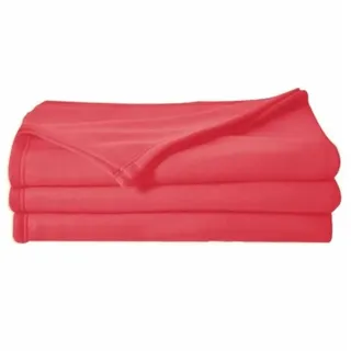 Poyet Motte Fleecedecke, Polyester, 180 x 220 cm, Erdbeere