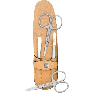 ERBE Maniküre-Etui »ERBE Maniküre Set Steck-Etui Serie "Piemont", schwarz, 4-tlg., Inox« Echtleder, rostfreie Instrumente, Hergestellt in Solingen/Deutschland, orange