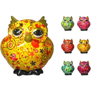 netproshop Spardose Eule aus Keramik Pomme Pidou Klassisch, Tierliebhaber, Dekoration, Innenbereich, ca. 15 x 13 x 15 cm, Auswahl:Yellow Bird