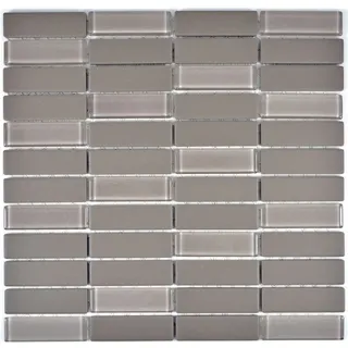 Keramikmosaik grau Glas Fliesenspiegel Dusche Küche Bad WC 24-0204 10 Matten