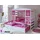 Hausbett Lio 90 x 200 cm Kiefer massiv lackiert pink weiß