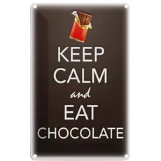 Blechschild 18x12 cm - Keep Calm and eat chokolate
