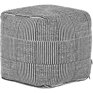 Beliani Pouf Pandran 40/40/40 cm , Schwarz , Textil , Quadratisch , 40x40x40 cm , Wohnzimmer, Sessel, Hocker & Hockerbänke, Sitzwürfel