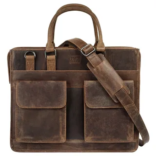 BAGAN Aktentasche echt Leder, braun,