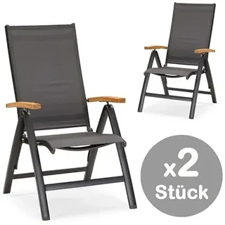 Best 2X Klappsessel Cavalese anthrazit/Teak