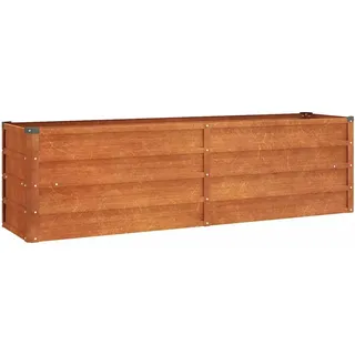 vidaXL Hochbeet, Hochbeet für Garten Balkon Terrasse, Kräuterhochbeet zum Selber Bauen, Gemüsebeet Pflanzkübel aus Metall, Grau Cortenstahl