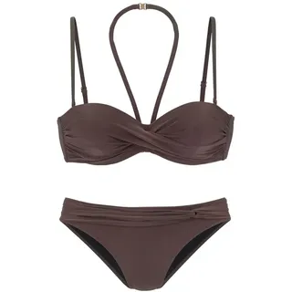 LASCANA Bügel-Bandeau-Bikini Damen Braun 34 Cup C