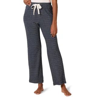 Amazon Essentials Damen Leichte Lounge-Pyjamahose aus Terry-Frottee, Marineblau Weiß Ministreifen, XXL