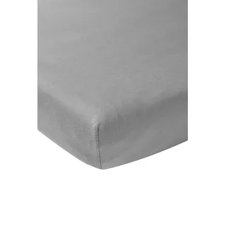 Meyco Baby Uni Spannbettlaken für das Kinderbett (Bettlaken mit weicher Jersey-Qualität, aus 100% Baumwolle, perfekte Passform durch Rundum-Gummizug, atmungsaktiv, Maße: 60 x 120cm), Grau