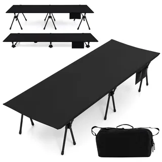 Fantask Feldbett klappbar Schwarz