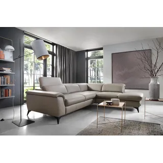 Wohnlandschaft Design Ecksofa Textil Samt Neu Sofas L Form Sofa Couch Polster - Beige