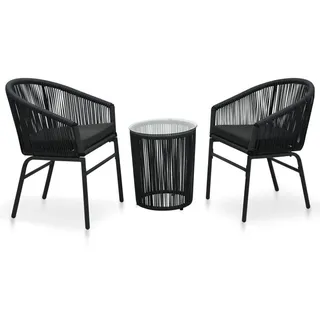 vidaXL Bistro-Set 3-tlg. Schwarz