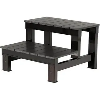 Home Deluxe - Outdoor Whirlpool Treppe MARBLE - Maße: 58x38x57 cm, Farbe: Grau, rutschhemmend & witterungsbeständig I Pooleinstieg Whirlpoolzubehör - Grau