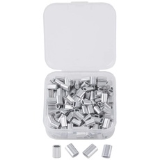 INCREWAY 200 Stück M1,5 Aluminiumhülsen Clip Einzelloch Kabel-Clips für 1,5 mm Durchmesser Drahtseil und Kabel