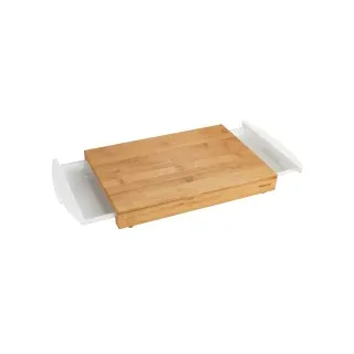 Wenko Bina Schneidebrett mit Auffangschalen Holz Küchenbrett