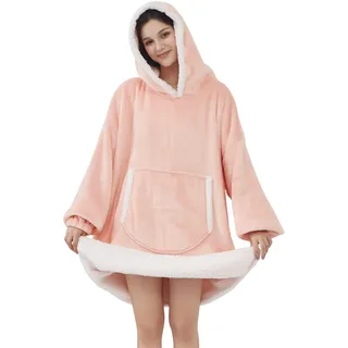 Softan Hoodie Decke - Riesengröße Pullover-Decke mit Ärmeln, Extrem wärme & weiche Flanell Wearable Blanket Geschenk für Erwachsene Jugendliche & Damen