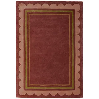 Flair Rugs Wollteppich , Dunkelrot , Textil , Bordüre , rechteckig , 160x230 cm , für Fußbodenheizung geeignet, in verschiedenen Größen erhältlich, für Hausstauballergiker geeignet, lichtunempfindlich , Teppiche und Böden, Teppiche, Moderne Teppiche