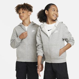 Nike Sportswear Club Fleece Kapuzenjacke Kinder Dark Grey Heather/Base Grey/White S