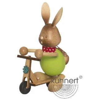 Kuhnert Osterhase Hase „Stupsi mit Roller“ h: 14,5cm NEU Osterfigur Osterdeko Holzhase