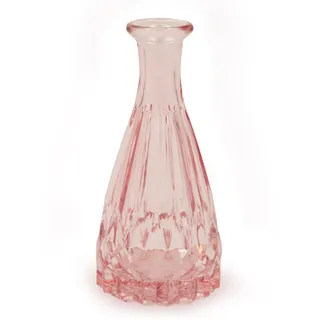 Blümelhuber Kleine Vase aus Glas - Moderne Boho Deko für Hochzeit und Frühling - Trockenblumen Set (Rosa)