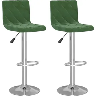 vidaXL Barhocker 2 Stk. Dunkelgrün Samt - Grün