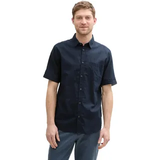 TOM TAILOR Regular Fit Kurzarmhemd mit Karomuster, Blue Multicol Check, XS