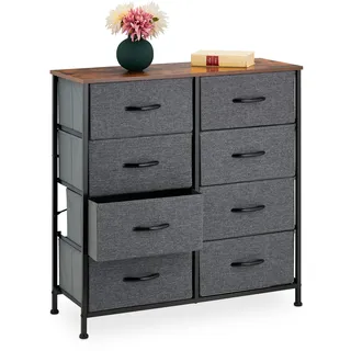 Relaxdays Kommode Industrial 81,5 x 80 x 30 cm Grau/Braun
