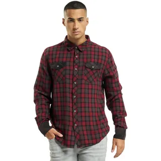 Brandit Duncan Check Shirt Long Sleeve, Farbe: red-Brown, Größe: 4XL
