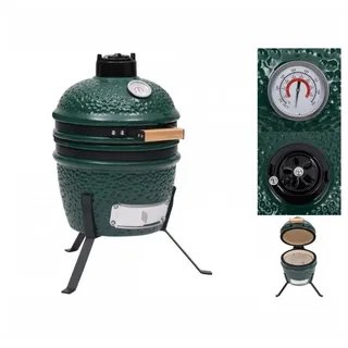 vidaXL 2-in-1 Kamado-Grill Smoker Keramik grün