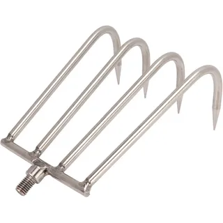 Handrechen Kopf,4 Zähne Handrechen,Wasser Unkraut Rechen,Edelstahl Handrechen,Handrechen,Angeln Werkzeug