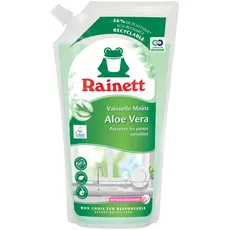 RAINETT Spülmittel für Hände – hypoallergene Formel – schont empfindliche Haut – Beutel zu 100% recycelbar – Ökolabel – Aloe Vera – Eco-Nachfüllpack 1 l