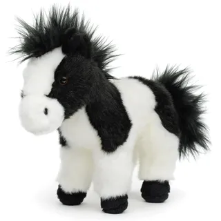 Uni-Toys - Pferd schwarz-weiß, stehend - 19 cm (Höhe) - Plüschtier, Kuscheltier