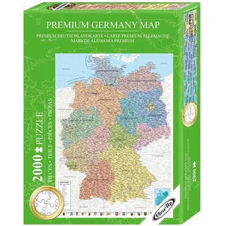 Close Up Deutschland Puzzle 2000 Teile - Karte - 68,8 x 96,6 cm Premium Map 2021 - MAPS IN Minutes