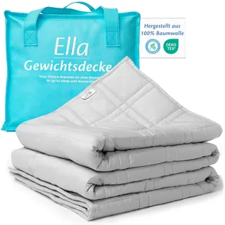 Ella Gewichtsdecke 150x200 9kg - Anti Stress Therapiedecke - Schwere Decke aus 100% Baumwolle - Bettdecke für tiefen Schlaf und bessere Erholung – Weighted Blanket - Für Männer & Frauen von 75-110kg