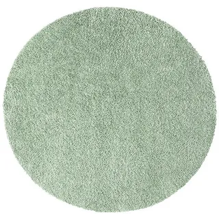 carpet city Hochflor-Teppich City Shaggy 500 Grün 120x120 cm Rund , Textil , Uni , 120x120 cm , Oeko-Tex® Standard 100 , für Fußbodenheizung geeignet, pflegeleicht, strapazierfähig , Teppiche und Böden, Teppiche, Hochflorteppiche & Shaggys